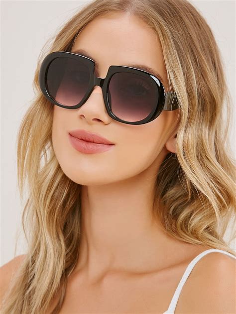 Oversized Oval Frame Sunglasses Shein Usa Stylish Sunglasses Sunglasses Women Oval Frame