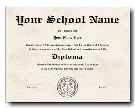 Free Fake High School Diploma Print Out Franklin Within Free School