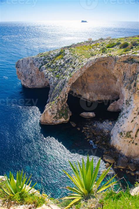 Blue Grotto Arch On Malta Island And Filfla Mediterranean Sea 6114950