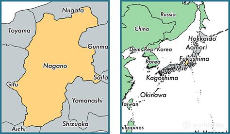 Nagano prefecture is a landlocked prefecture of japan located in the chūbu region of honshū. Nagano prefecture, Japan / Map of Nagano, JP / Where is ...
