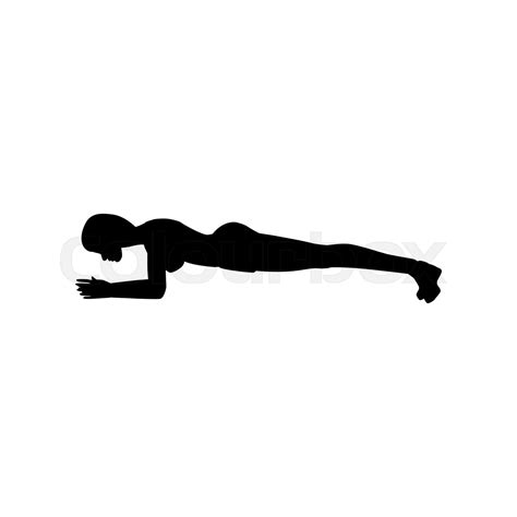 Plank Exercise Workout Silhouette Stock Vector Colourbox