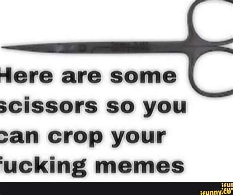 Here Are Some Scissors So You An Crop Your Ucking Memes