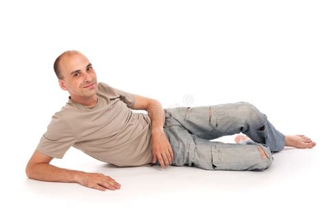 Man Lying Down On A Floor Stock Photo Image Of Portrait 15224402