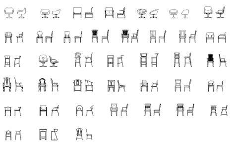 Dining And Office Chair Detail Elevation Layout 2d View Autocad File