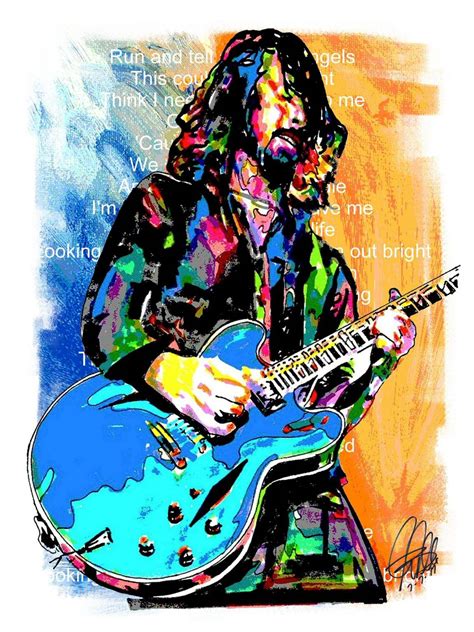 Dave Grohl Foo Fighters Singer Guitar Rock Music Poster Print Wall Art