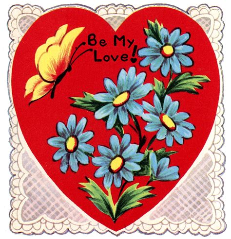 Retro Image Valentine Lace Heart Butterfly The Graphics Fairy