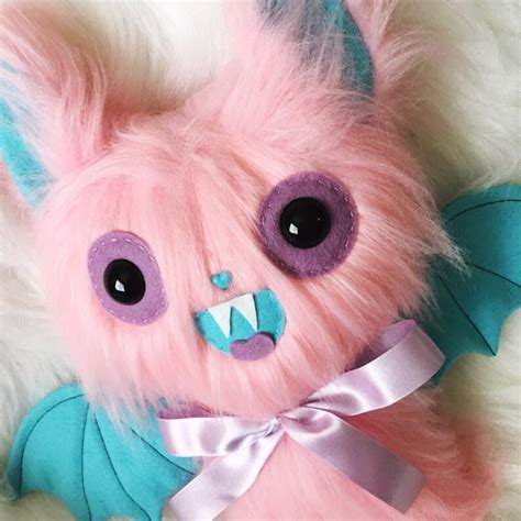 Pastel Bat Plush Toy Kawaii Plushie Weird Stuffed Animals Etsy