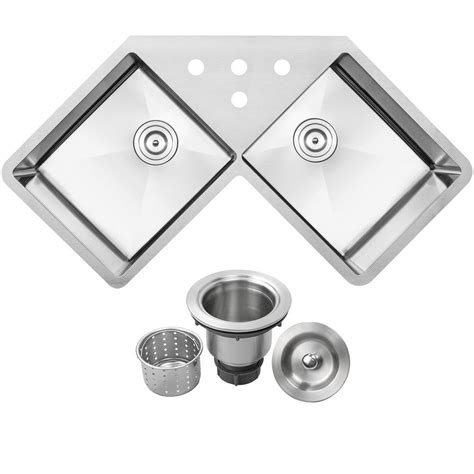 Shop our selection of brands such as kraus, dawn, premier copper we have a great selection of high quality undermount kitchen sinks from great brands such as kraus, wells sinkware, ruvati, lexicon, dawn. Ticor Bradford Corner Undermount 16-Gauge Stainless Steel ...