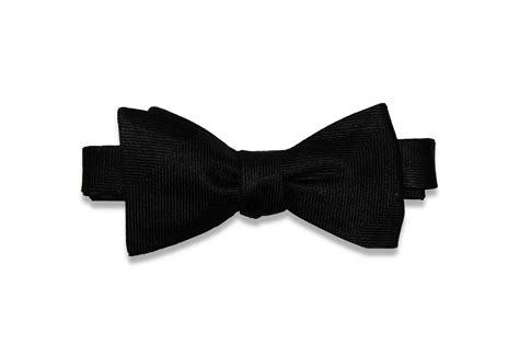 Black Herringbone Silk Bow Tie Self Tie Aristocrats Bows N Ties