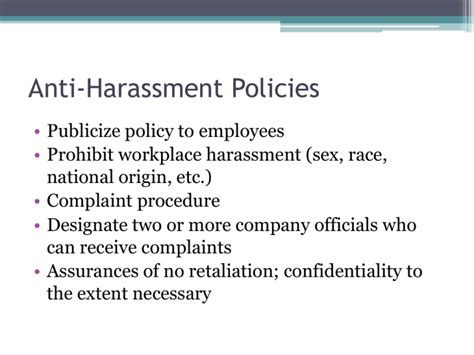 Anti Harassment Policies