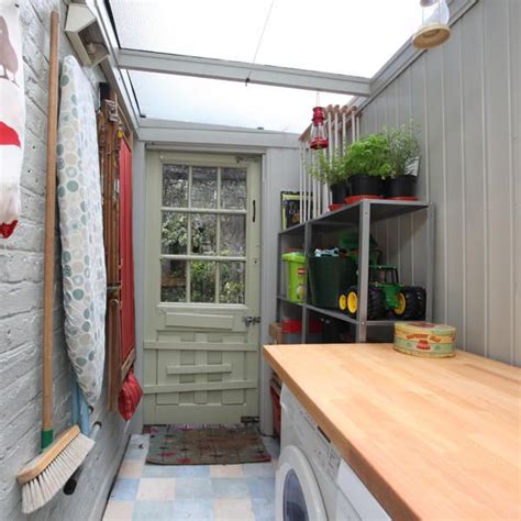 A typical laundry room is in the basement of older homes, but now in many modern homes, the laundry room might be found on the main floor near the kitchen or upstairs near the bedrooms. utility room/lean-to … | Outdoor laundry rooms, Lean to ...