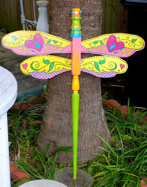 Yayas Back Porch Studio Dragonfly Yard Art Spindle Crafts Garden