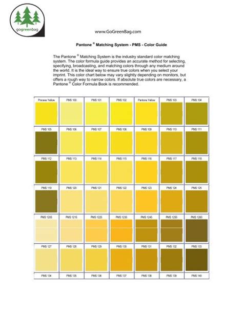Pms Pantone Matching System Color Chart Go Green Bag