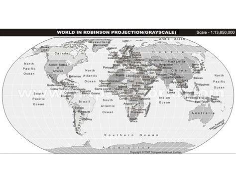 Buy Printed World Robinson Projection Map