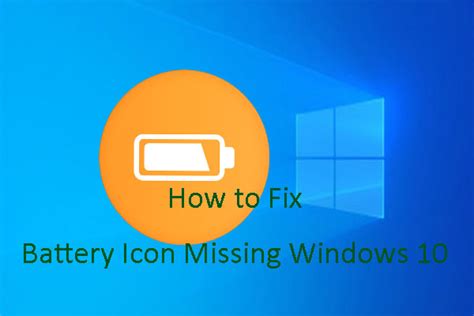 How To Add Back Missing Battery Icon To Windows 10 Taskbar
