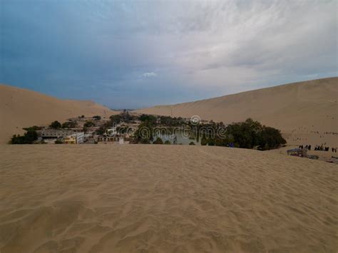 Complete View Of Huacachina Oasis In Ica Desert Peru Stock Image