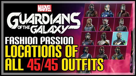 Guardians Of The Galaxy All Outfit Locations Youtube