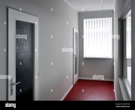 Illuminated Corridor Of A Commercial Building Stock Photo Alamy