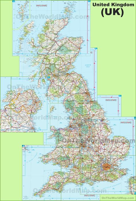 Large Detailed Map Of Uk With Cities And Towns
