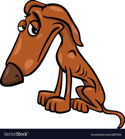 Poor Hungry Dog Cartoon Royalty Free Vector Image