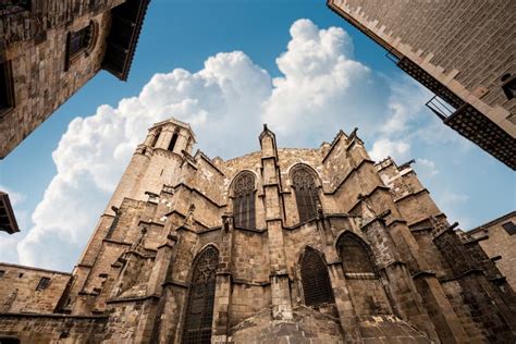 Barcelona Cathedral In Gothic Style Barri Gotic Quarter Spain Stock