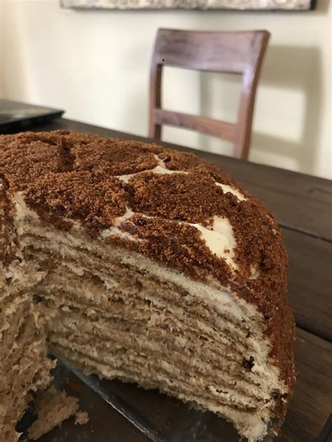 [homemade] russian honey cake food