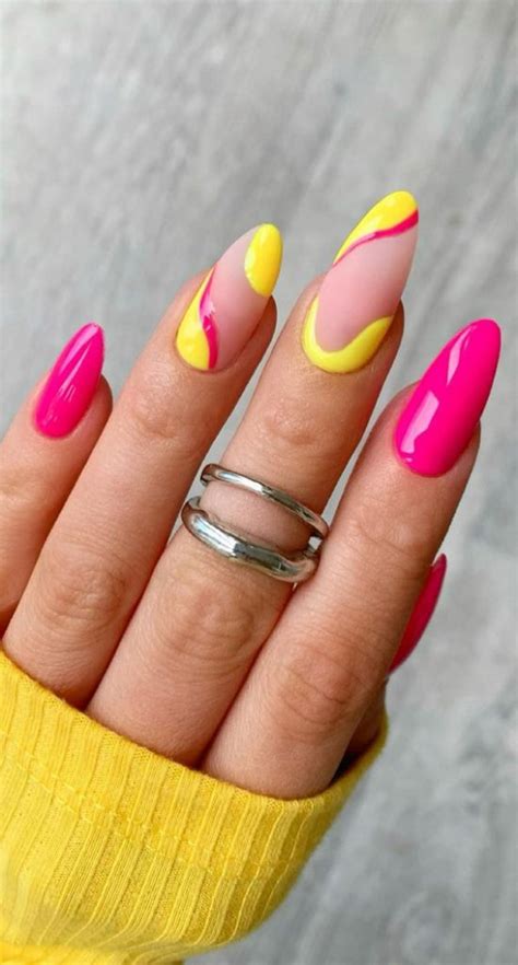 Summer Nail Designs You Ll Probably Want To Wear Hot Pink And Yellow