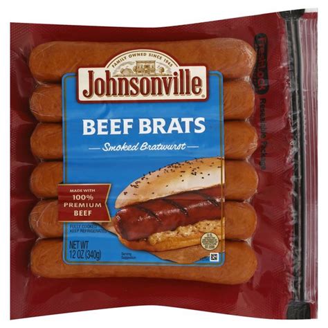 Johnsonville Bratwurst Beef Brats Smoked 12 Oz From Kroger Instacart