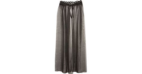 Oh La La Cheri Jeana Sheer Mesh High Waist Slip Skirt In Brown Lyst