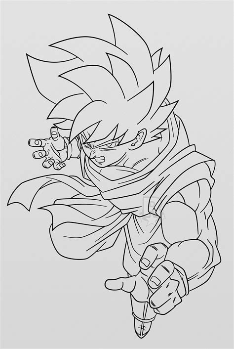 Kaioken Goku Line Art By Aubreiprince On Deviantart