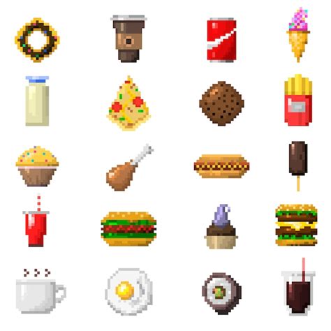 Cute Food Pixel Art