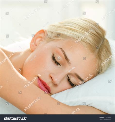 Young Beautiful Blond Woman Sleeping On Stock Photo Edit Now