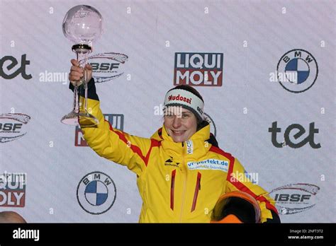 Overall World Cup Winner Tina Hermann Of Germany Celebrates During Award Ceremony Of The Womens