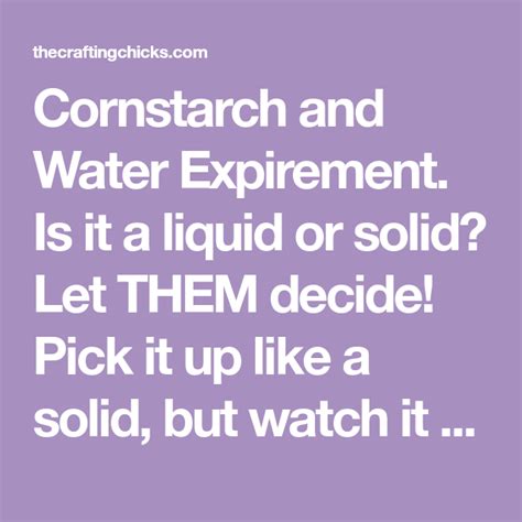 Cornstarch And Water Experiment For Kids In 2022 Water Experiments