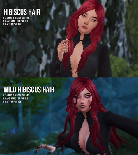 Hibiscus And Wild Hibiscus Hair Megukiru On Patreon Sims 4 Mm Cc Sims