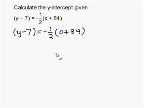 The first equation is already solved. Find the y-intercept given an equation in point slope form ...
