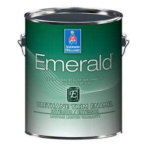 Emerald® urethane trim enamel also goes on in fewer coats and can be used for interior and exterior projects alike. Emerald Urethane Trim Enamel - Sherwin-Williams Company ...
