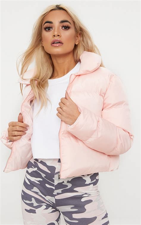 Baby Pink Cropped Puffer Jacket Prettylittlething Ire