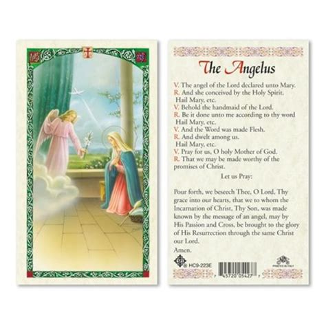 The Angelus Laminated Prayer Card Discount Catholic Products
