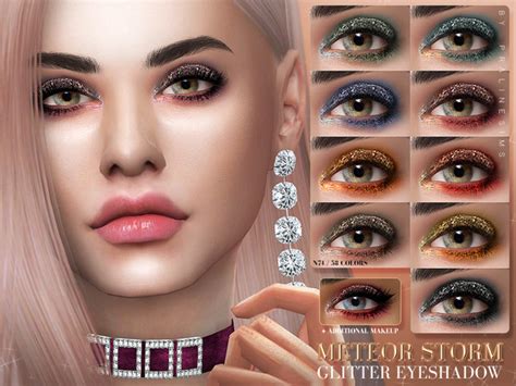 Meteor Storm Glitter Eyeshadow N74 By Pralinesims At Tsr Sims 4 Updates