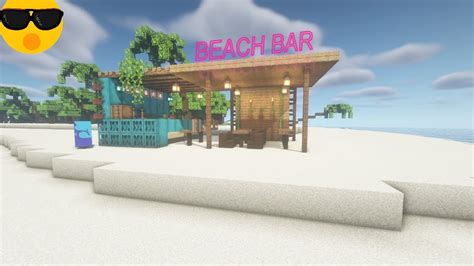 Minecraft How To Build A Beach Bar Tiki Bar Easy Tutorial Youtube