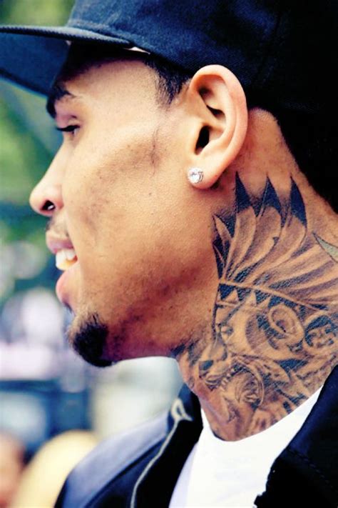 Chris Brown Chris Brown Tattoo Chris Brown Neck Tattoo Chris Brown