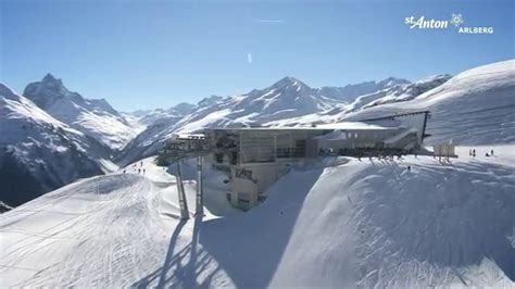 Wir freuen uns auf dich! Winter aerial video of St. Anton am Arlberg, Tyrol ...
