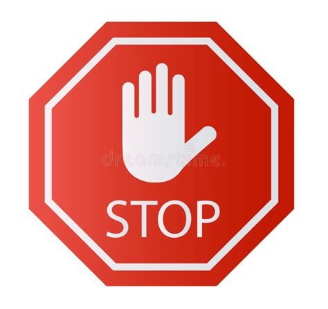 Red Stop Sign Isolated On White Background Traffic Regulatory Warning