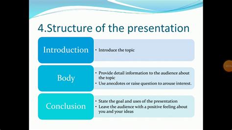 Structure Of Oral Presentation Youtube