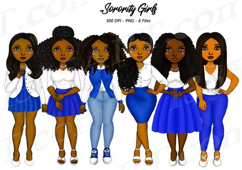 Buy 3 Get 1 Free Sorority Clipart Natural Hair Black Girl Etsy