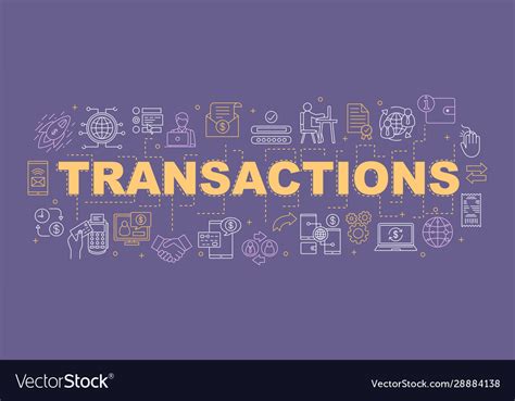 Transactions Word Concepts Banner Royalty Free Vector Image