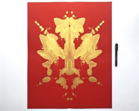 Metallic Gold Ink Blot Paintings On Red Paper Mary Wagner Art Blog