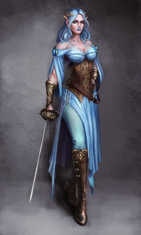 Blue Hair Elf Ideas Fantasy Girl Fantasy Women Fantasy Characters