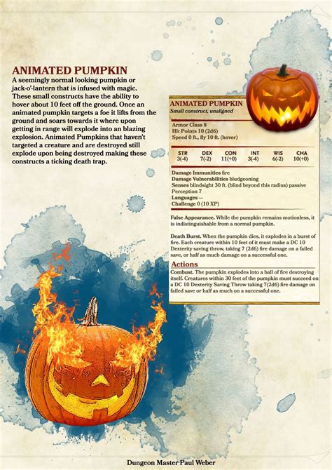 Animated Pumpkin Animated Pumpkins Dungeons And Dragons Homebrew Home Brewing